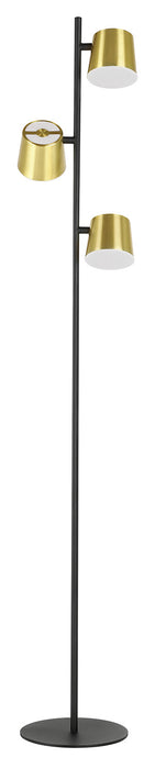 Eglo USA 39987A LED Floor Lamp, Structured Black & Brass