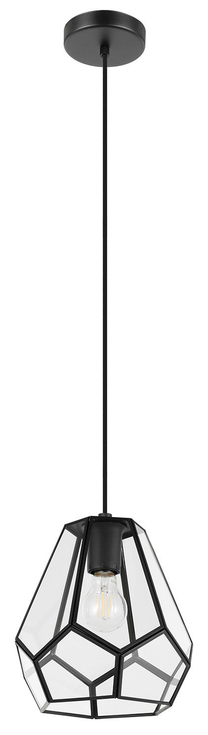 Eglo USA 43643A One Light Mini Pendant, Matte Black