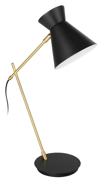 Eglo USA 98864A One Light Table Lamp, Structured Black & Brushed Brass