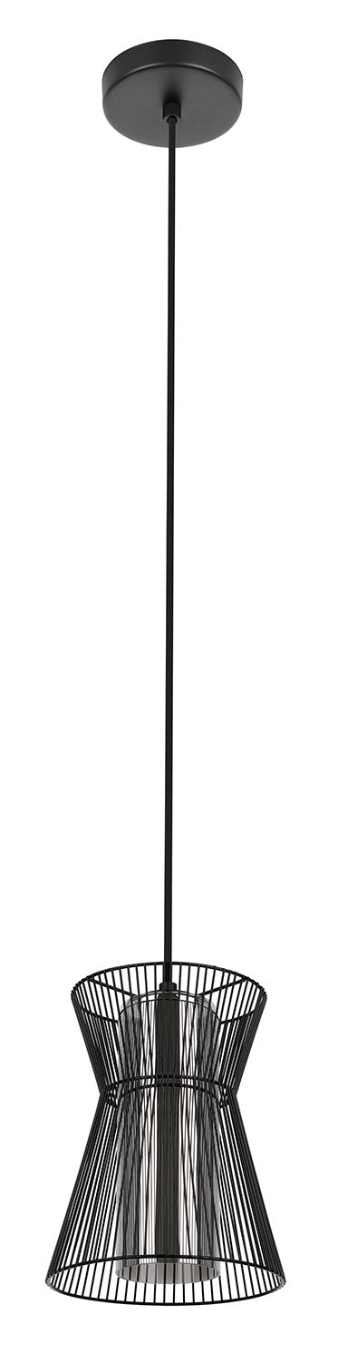 Eglo USA 99633A One Light Mini Pendant, Structured Black