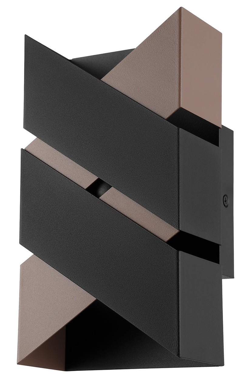 Eglo USA 99689A LED Wall Sconce, Structured Black & Mocha