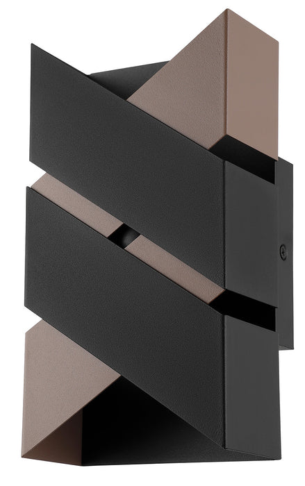 Eglo USA 99689A LED Wall Sconce, Structured Black & Mocha