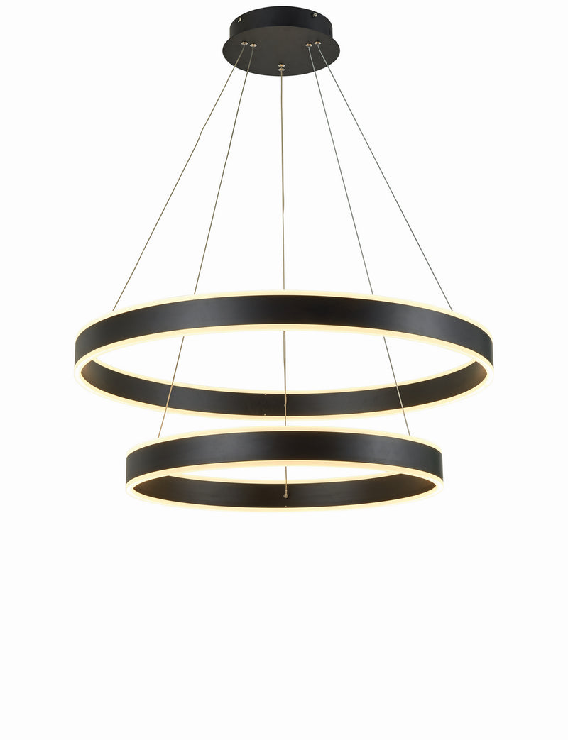 Thumprints T1007-BK LED Foyer Chandelier, Black