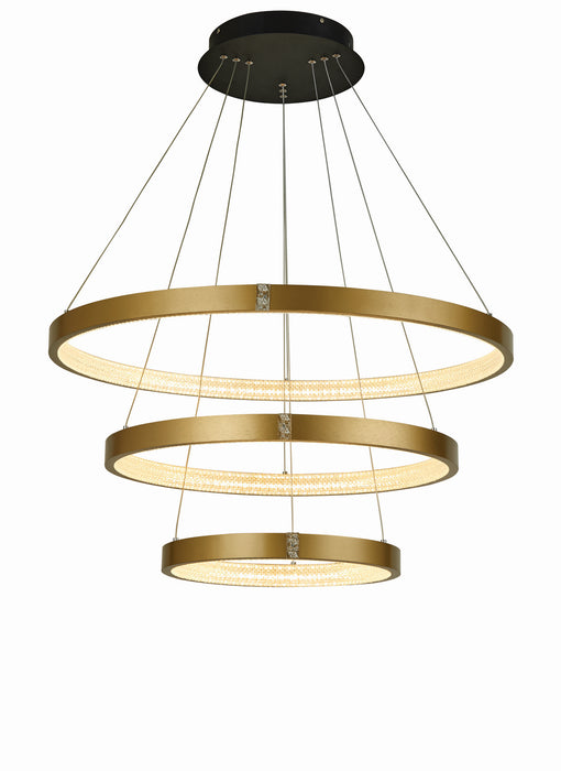 Thumprints T1033-BG LED Foyer Chandelier, Brushed Gold