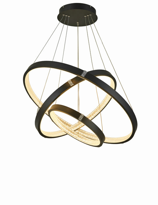 Thumprints T1033-BK LED Foyer Chandelier, Black