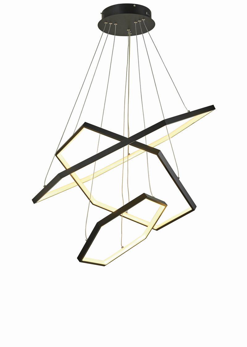 Thumprints T1038-BK LED Foyer Chandelier, Black