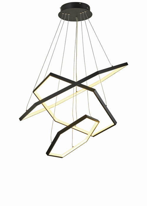 Thumprints T1038-BK LED Foyer Chandelier, Black