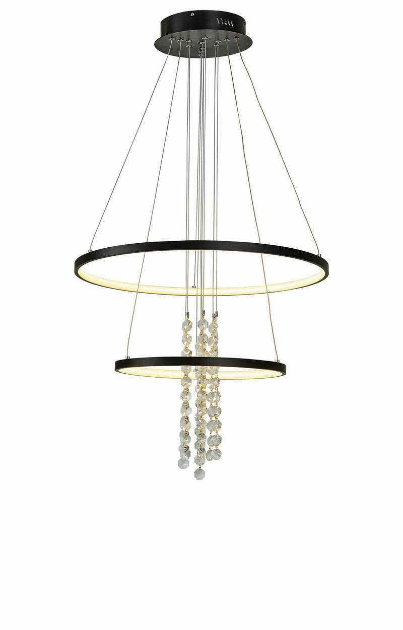 Thumprints T1040-BK LED Foyer Chandelier, Black