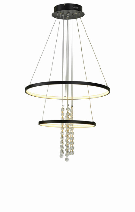 Thumprints T1040-BK LED Foyer Chandelier, Black