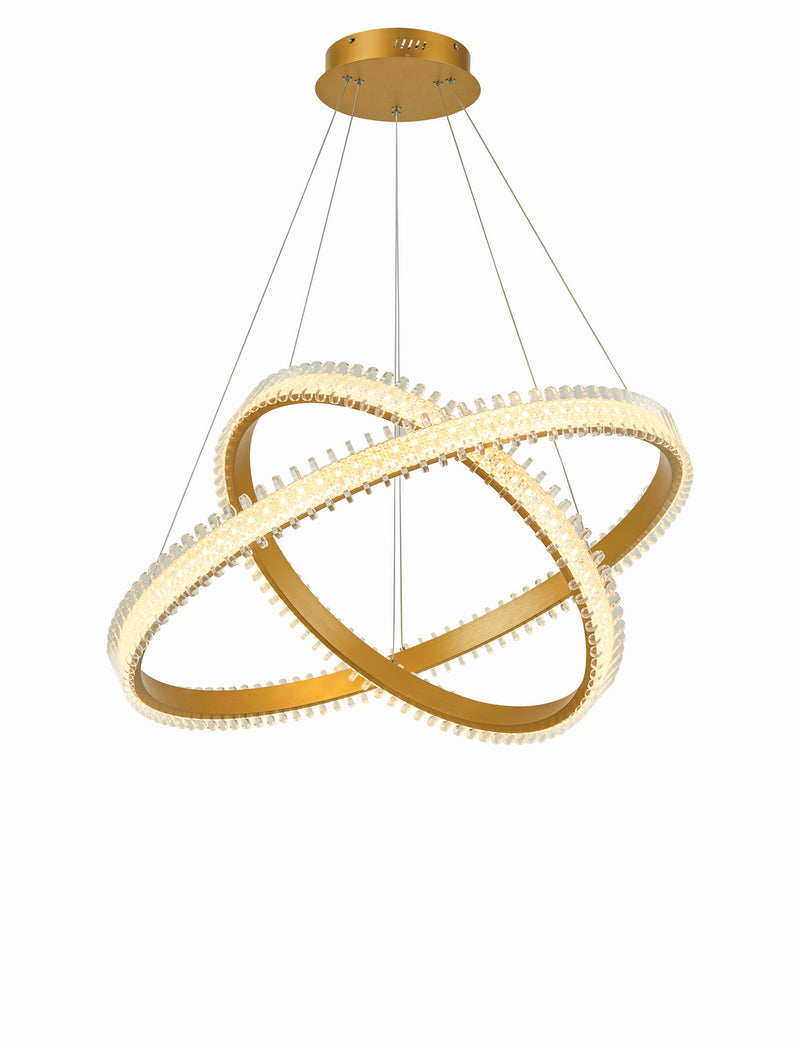 Thumprints T1048-BG LED Foyer Chandelier, Brushed Gold