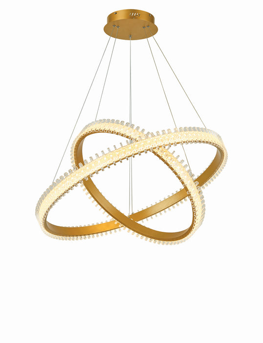 Thumprints T1048-BG LED Foyer Chandelier, Brushed Gold