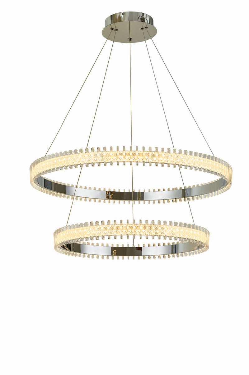 Thumprints T1048-CH LED Foyer Chandelier, Chrome
