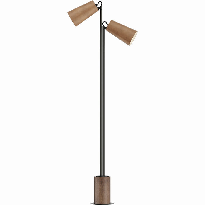 Maxim 10099WWDTN LED Floor Lamp, Weathered Wood / Tan Leather