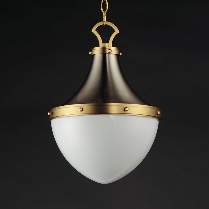 Maxim 10384WTSNSBR One Light Pendant, Satin Nickel / Satin Brass