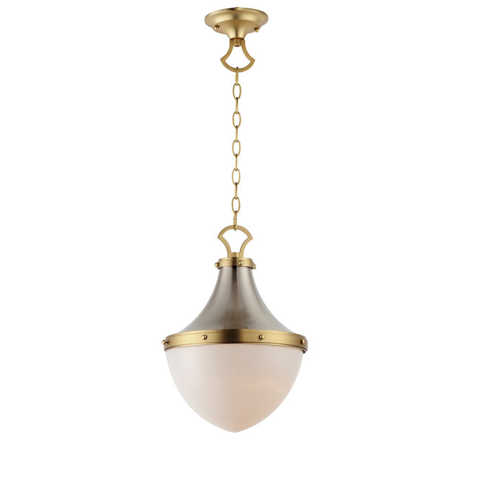Maxim 10384WTSNSBR One Light Pendant, Satin Nickel / Satin Brass