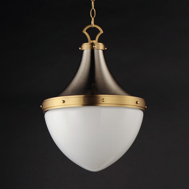Maxim 10386WTSNSBR One Light Pendant, Satin Nickel / Satin Brass