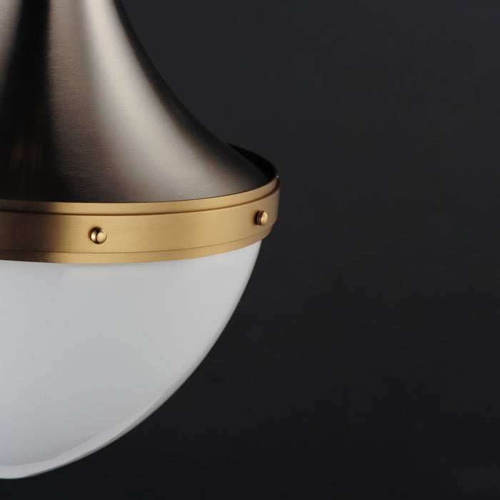 Maxim 10386WTSNSBR One Light Pendant, Satin Nickel / Satin Brass