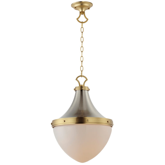 Maxim 10386WTSNSBR One Light Pendant, Satin Nickel / Satin Brass