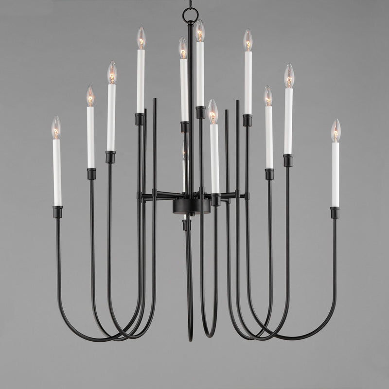 Maxim 11286BK 12 Light Chandelier, Black