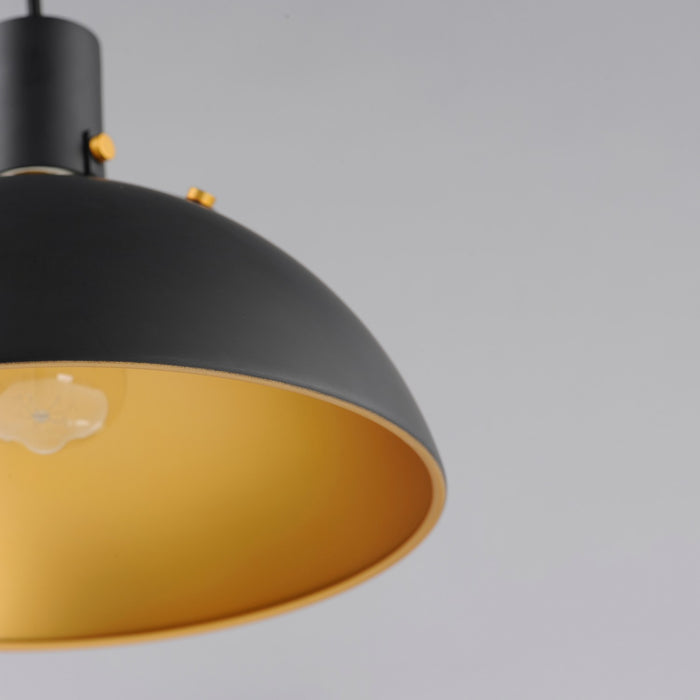 Maxim 12042ABBK One Light Pendant, Antique Brass / Black