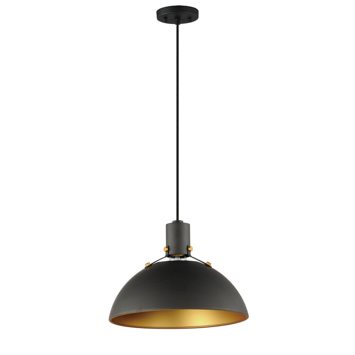 Maxim 12042ABBK One Light Pendant, Antique Brass / Black