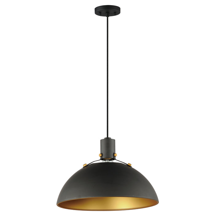 Maxim 12048ABBK One Light Pendant, Antique Brass / Black