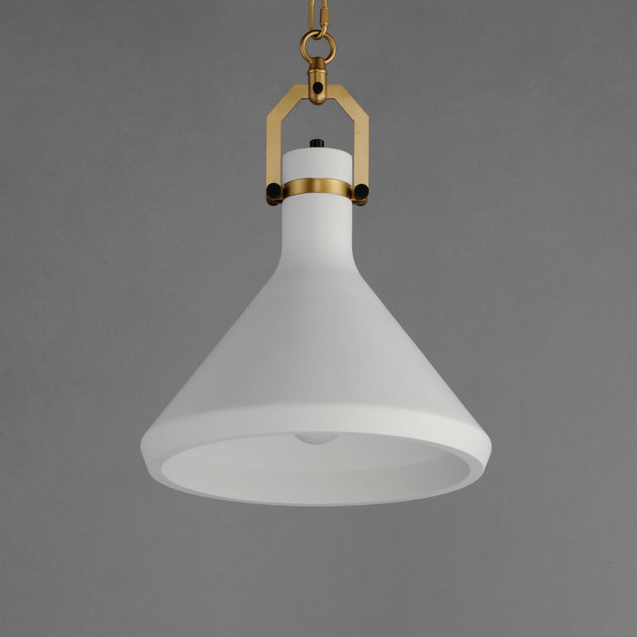 Maxim 12383WTSBR One Light Pendant, Satin Brass