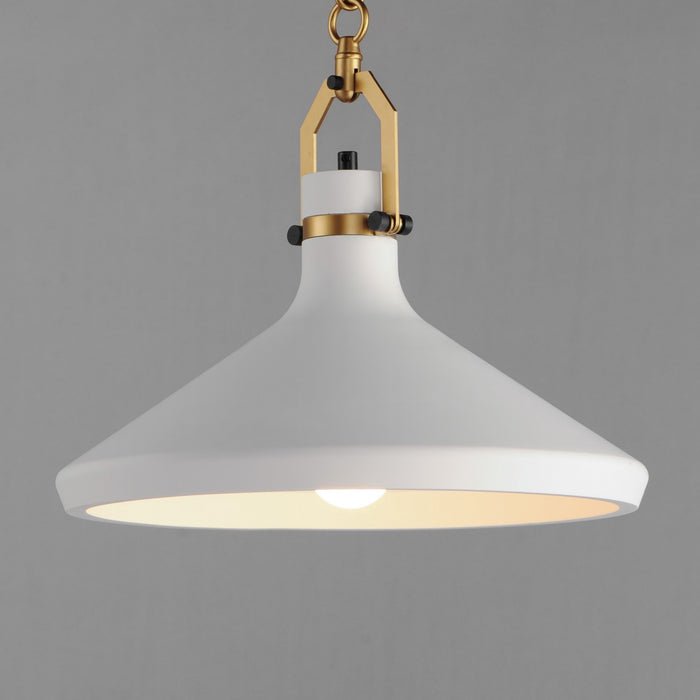 Maxim 12386WTSBR One Light Pendant, Satin Brass