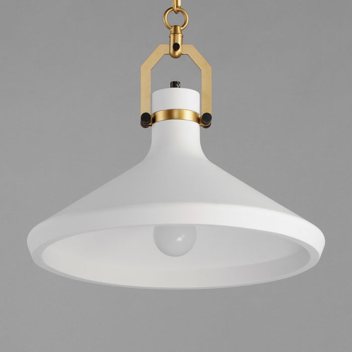 Maxim 12386WTSBR One Light Pendant, Satin Brass