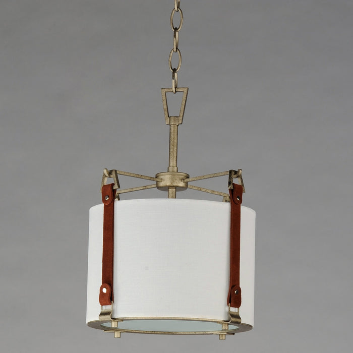 Maxim 16133FTWZBSD One Light Pendant, Weathered Zinc / Brown Suede