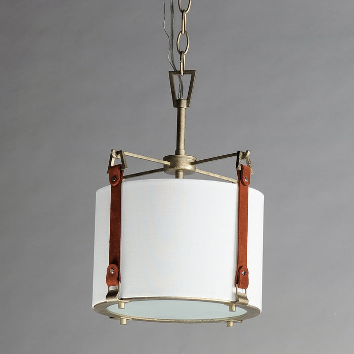 Maxim 16133FTWZBSD One Light Pendant, Weathered Zinc / Brown Suede