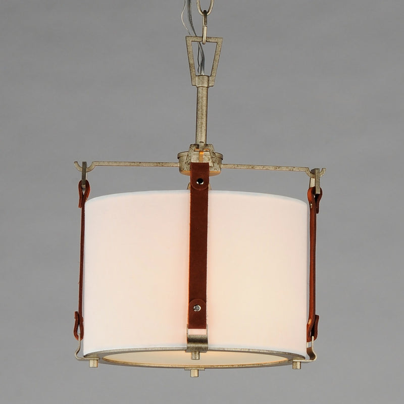 Maxim 16133FTWZBSD One Light Pendant, Weathered Zinc / Brown Suede
