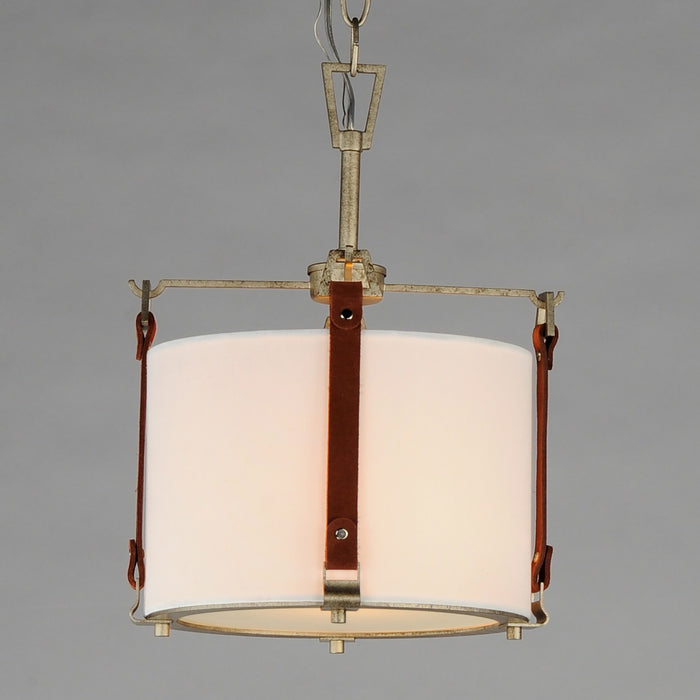 Maxim 16133FTWZBSD One Light Pendant, Weathered Zinc / Brown Suede