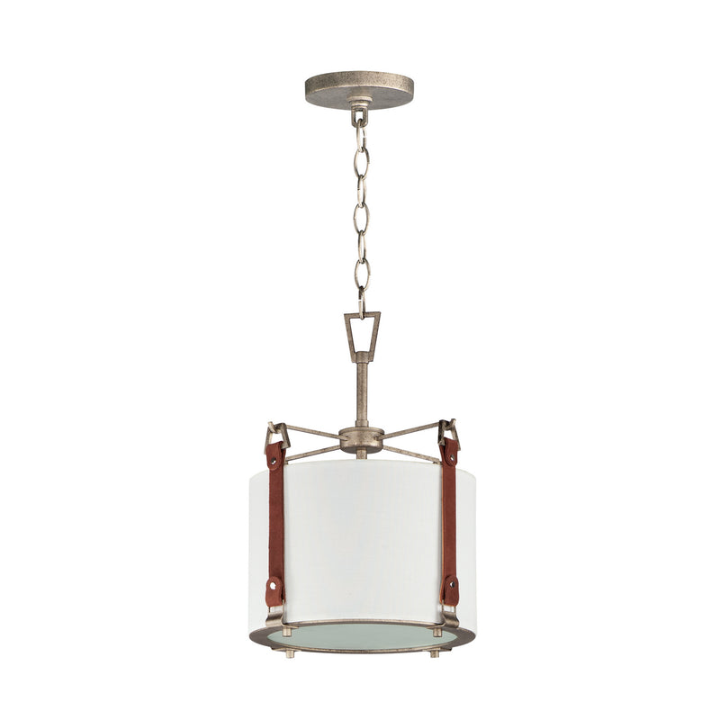 Maxim 16133FTWZBSD One Light Pendant, Weathered Zinc / Brown Suede