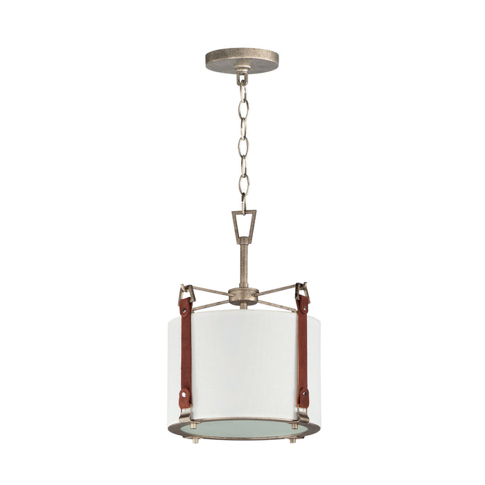 Maxim 16133FTWZBSD One Light Pendant, Weathered Zinc / Brown Suede