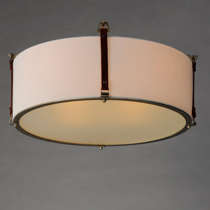 Maxim 16139FTWZBSD Four Light Flush Mount, Weathered Zinc / Brown Suede