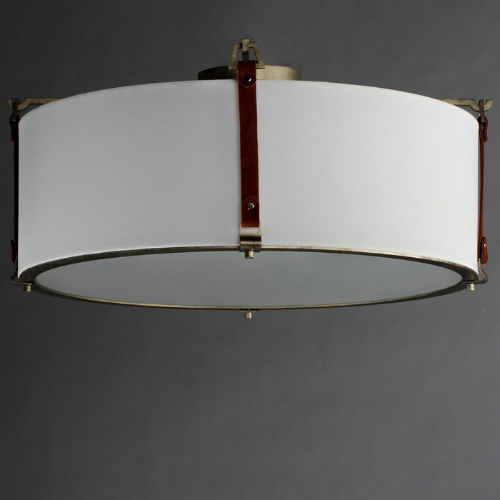 Maxim 16139FTWZBSD Four Light Flush Mount, Weathered Zinc / Brown Suede