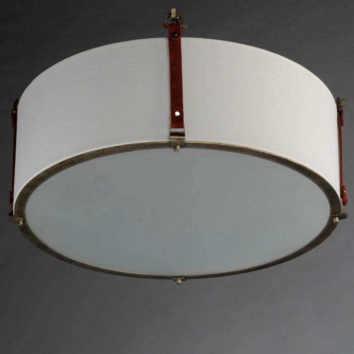Maxim 16139FTWZBSD Four Light Flush Mount, Weathered Zinc / Brown Suede