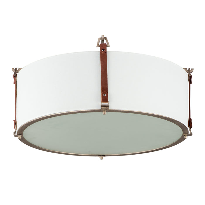 Maxim 16139FTWZBSD Four Light Flush Mount, Weathered Zinc / Brown Suede