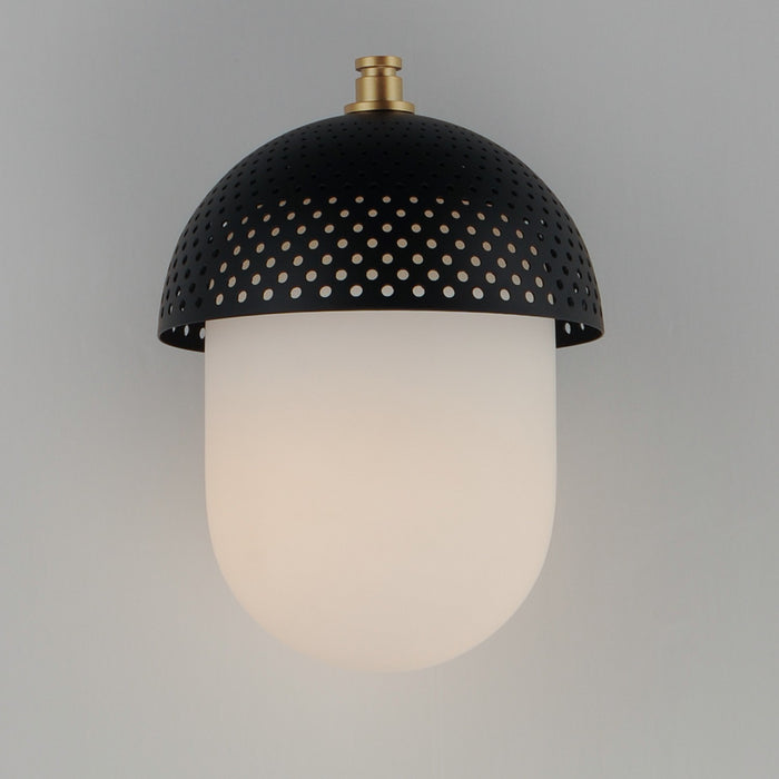 Maxim 30182WTBKGLD One Light Outdoor Wall Sconce, Black / Gold
