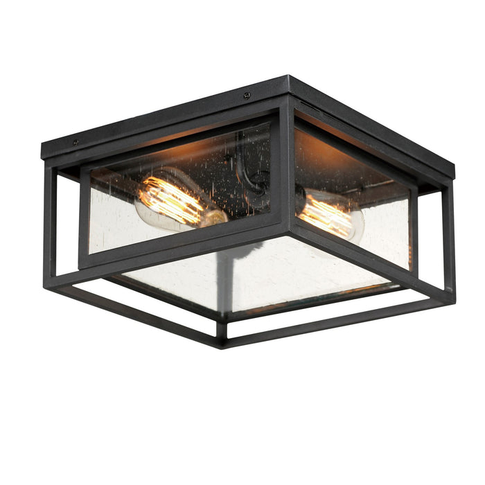 Maxim 3031CDBK Two Light Outdoor Flush Mount, Black