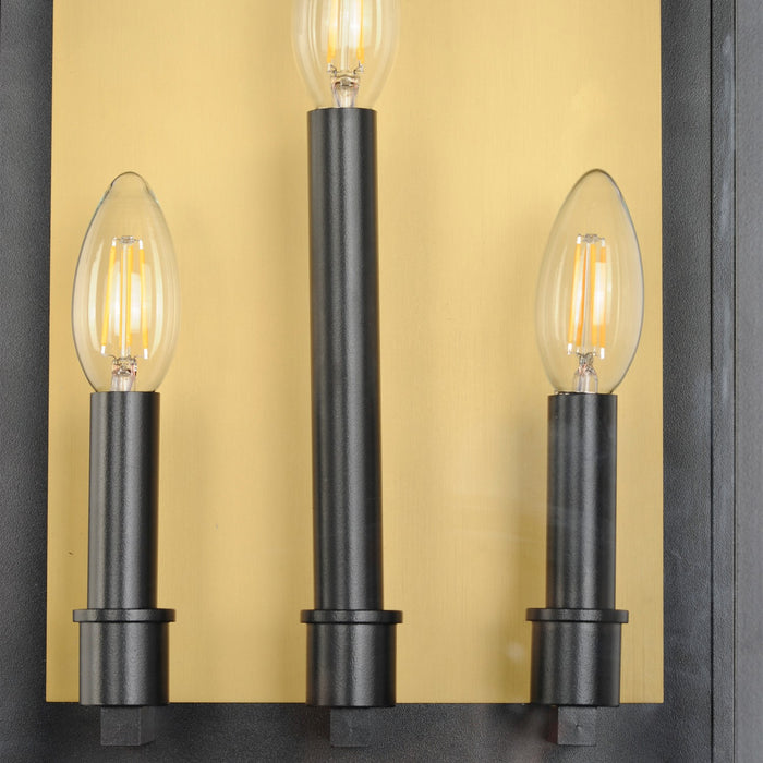 Maxim 30756CLBK Three Light Outdoor Wall Sconce, Black