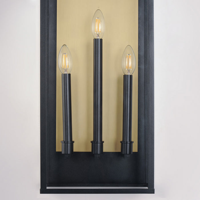 Maxim 30758CLBK Three Light Outdoor Wall Sconce, Black