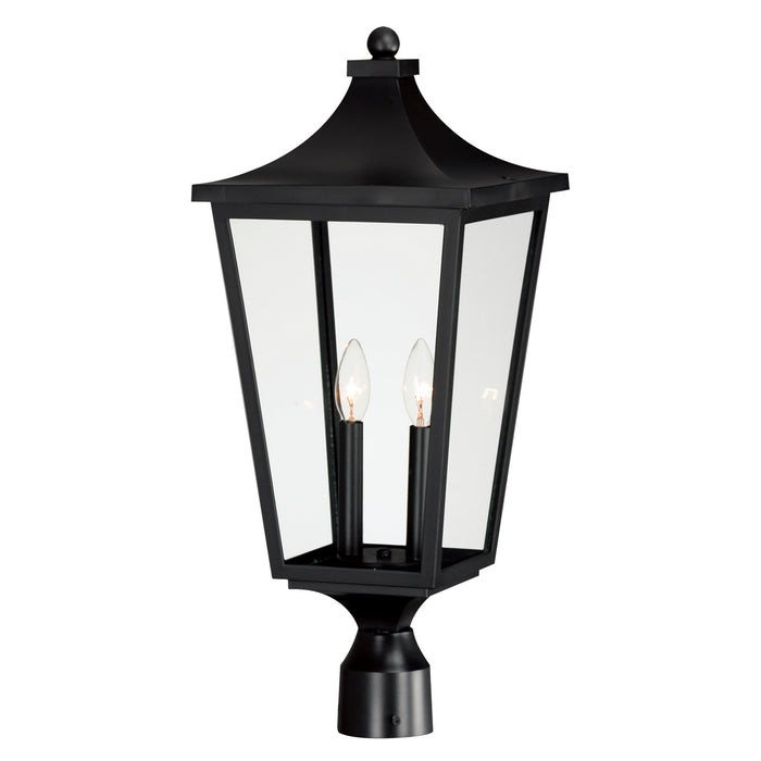 Maxim 40230CLBK Two Light Outdoor Post Lantern, Black