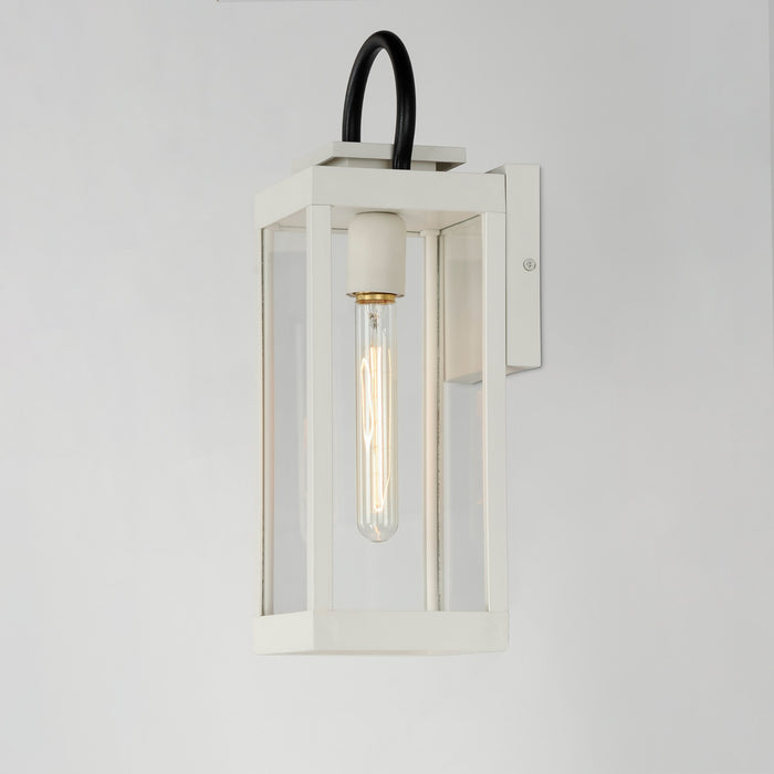 Maxim 40314CLWTBK One Light Outdoor Wall Sconce, White / Black