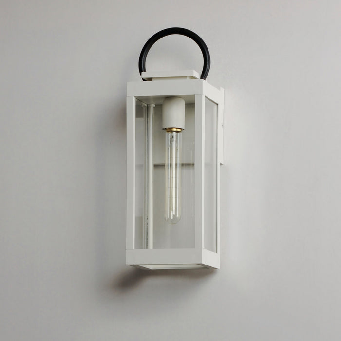 Maxim 40314CLWTBK One Light Outdoor Wall Sconce, White / Black