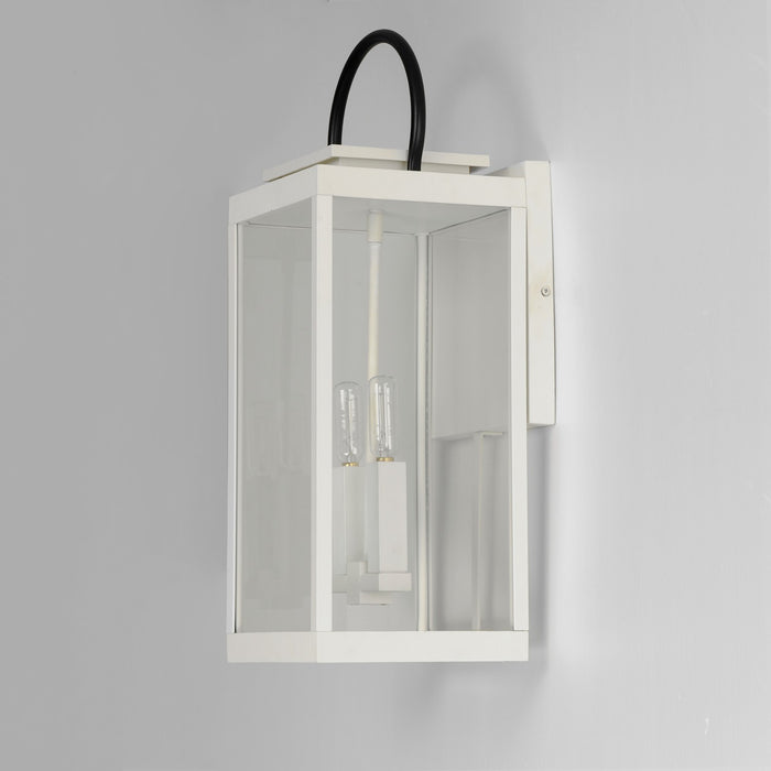 Maxim 40316CLWTBK Two Light Outdoor Wall Sconce, White / Black