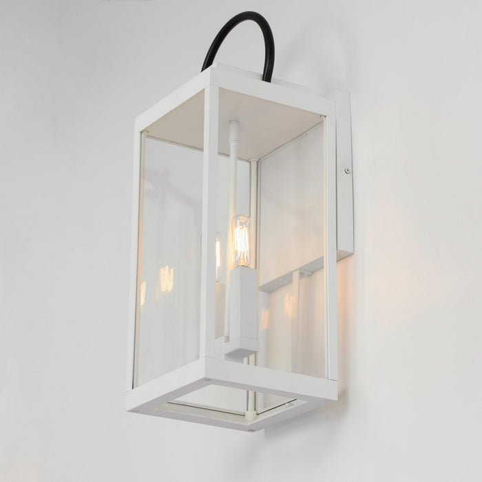 Maxim 40316CLWTBK Two Light Outdoor Wall Sconce, White / Black