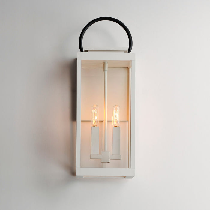 Maxim 40316CLWTBK Two Light Outdoor Wall Sconce, White / Black