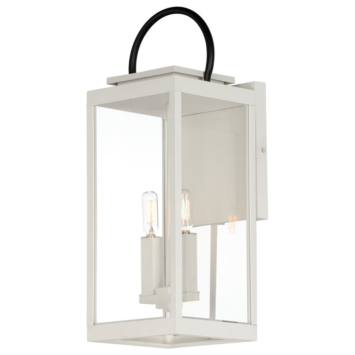 Maxim 40316CLWTBK Two Light Outdoor Wall Sconce, White / Black